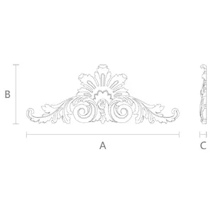 N-251 Antique Palmette Wood Pediment from oak